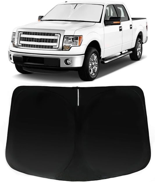 Windshield Sun Shade for Ford F-150 2015-2020, Car Front Window Sunshade with 240T Sun Visor Protector Blocks UV Rays Heat Sun Shield Accessories (Ford F150)