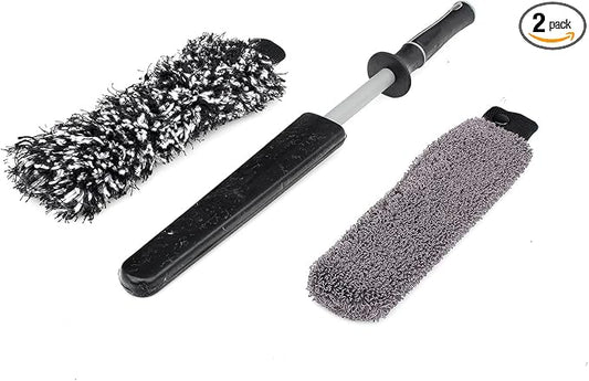 Detail Factory Wheel Brush Kit with Interchangeable Microfiber Covers | Ultra-Soft Cleaning, Washing and Detailing Wheels, Tires Rims