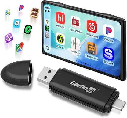 Carlinkit MINI SE Wireless CarPlay Adapter 2026 with OEM Wired CarPlay, Plug & Play/Auto-Connect/for USB-A & Type-C Dual Port Cars, Support Online Upgrade Wireless Dongle