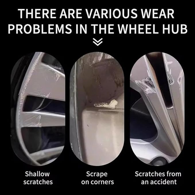 Car Tire Shine with Sponge, Tire Polishing Paste, Wheel Scratch Repair Kit, Removes Scratches & Restores High-Gloss Finish for Alloy Wheels, TireRims