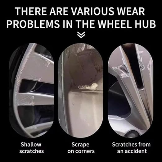 Car Wheel Scratch Repair Polish, 80g Alloy Wheel Vehicle Polishes Kit with Sponge, Removes Scratches & Restores High-Gloss Finish, Universal Hubcap & Rim Polish for Cars,Trucks,SUVs,RVs,Motorcycles