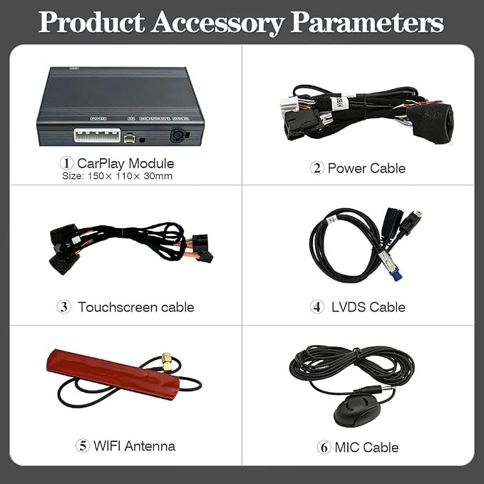Wireless CarPlay & Android Auto Adapter for Cadillac, Buick, Chevrolet and GMC HMI 2.0 System Carplay Receiver Retrofit Kit Decoder Mirror Link, Reverse Camera, GPS Navigation BT
