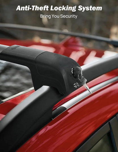 JOYTUTUS Roof Rack Cross Bars Compatible with Honda Pilot 2023-2025 Sport TrailSport Touring Elite with Raised Rails, Lockable Aluminum Crossbars for Roof Racks Canoes Bikes Skis(Not for LX & EX-L)