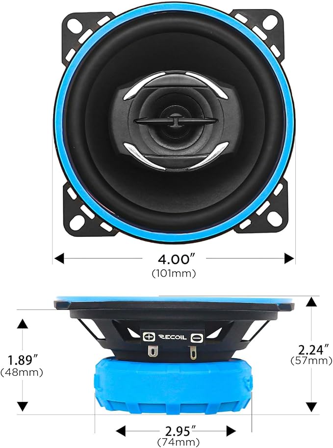 RECOIL RCX4 Echo Series 4-Inch Car Audio Coaxial Speaker System