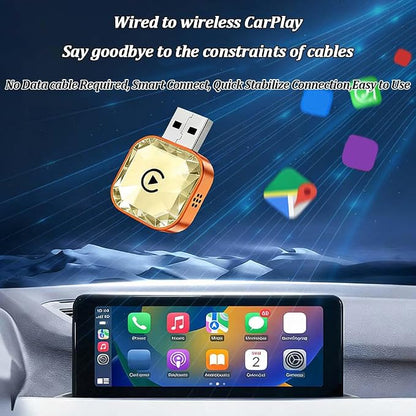 Wireless Carplay Adapter for Rox 01 2023 2024, Carplay Wireless Adapter Convert Wired CarPlay to Wireless Plug & Play Fast Stable Connection,A