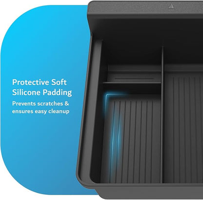 TUDIA Center Console Organizer Tray Designed for Tesla Model 3 (2021-2023) / Model Y (2021-2024) - [NOT Compatible with Model 3 2024/2025] Smooth Slide Silicone Interior Storage Accessories