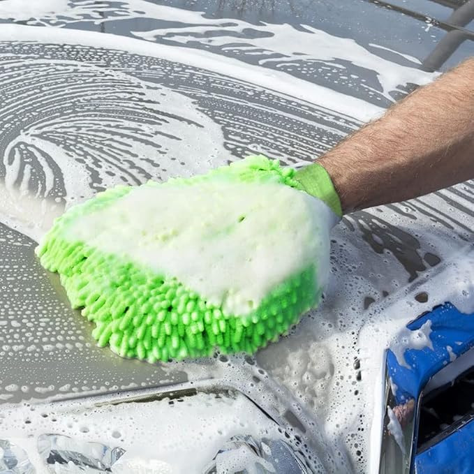 5 Pcs Premium Chenille Microfiber Car Wash Glove, Double Sided Scratch-Free Car Wash Mitt, Soft Carwash Sponge, Microfiber Cleaning Mitt