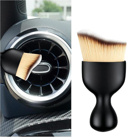 Car Interior Detailing Brush, Curved Soft Bristles Vehicle Removal Dust Collectors, Scratch-Free Automotive Cleaning Tool Accessories, Universal for Truck SUV Sedan (Tricolor)