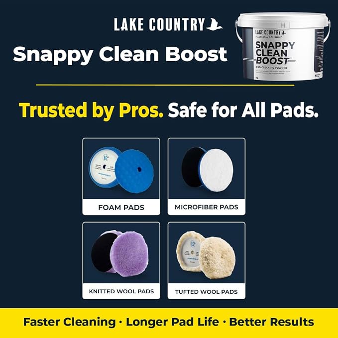 Snappy Cleaner Powder - Concentrated Pad Cleaning Powder Formula for Foam, Wool & Microfiber Pads. Removes wax and polish residue and extends pad life. (12 Pack)