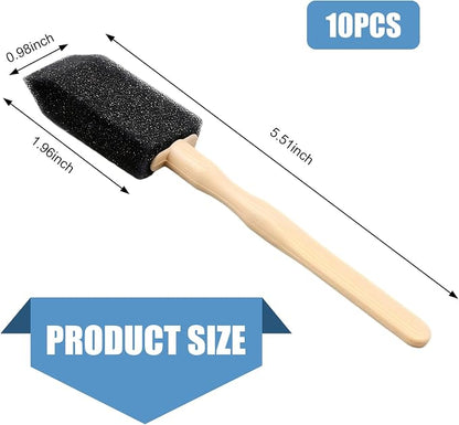 10 PCS Car Interior Detailing Brush, 1.96" Foam Paint Brushes for Car A/C Vent Clean, Soft Duster Detailing Brushes with Long Handle, Universal Interior Cleaning Tool for Cars (Black)
