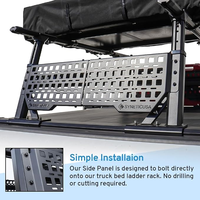 Syneticusa MR Retractable Truck Bed Cover with Rack Panels for Ford F-150 2004–2026 | 5.5' (67”) Short Bed | Aluminum Hard Retractable Tonneau Cover | One-Person Installable | Waterproof, Low-Profile