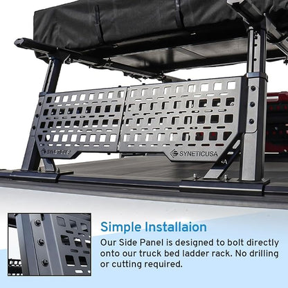 Syneticusa ER Power Retract Hard Tonneau Cover+R1 Rack+Molle Panels Fits 2004-2026 Ford F-150 5.5' (67”) (incl. Raptor/Lightning) Truck Bed Retractable