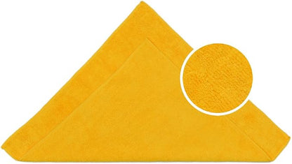 CARCAREZ Premium Microfiber Detailing Towels, 340 GSM Lint Free Car Buffing Waxing Polishing Drying Towels (6, Yellow, 16x16 Inch)