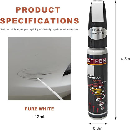 Touch Up Paint for Cars, Two-In-One Auto Body Scratch Repair Gloss Fill Pen, Professional Easy & Quick Scratch Remover Paint Pen for Most Vehicles, Car Accessories (Pure White)