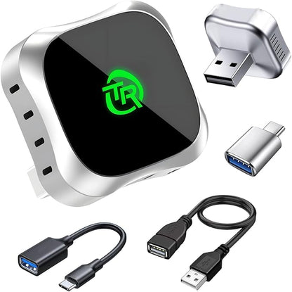 Wireless CarPlay Adapter for iPhone, Convert Wired to Wireless Apple CarPlay Adapter, Plug & Play, No Delay & Stable Control, Mini Size, USB & USB-C/Type-C for Cars 2016+ iOS10+, CarPlay Dongle Black