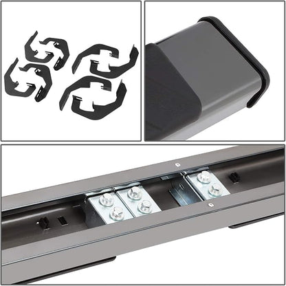 Auto Dynasty Running Boards Compatible with 2007-2019 Silverado Sierra 1500 2500HD 3500HD Crew Cab, Stainless Steel Side Step Rail Nerf Bars, 5" Step Bars, Black Powdercoated
