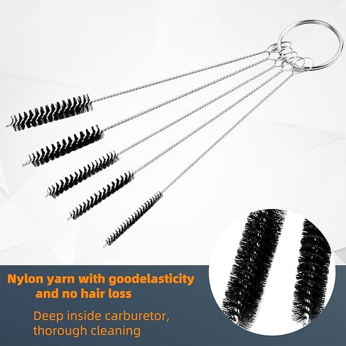 4 Sets Carburetors Carbon Dirt Jet Remove Cleaner Tool Kit, 1 Nozzle Wash Repair Cleaning Needle 1 Stainless Steel Wrench Tool Kit,13 Cleaner Wires Tool 20 Cleaning Needles 10 Nylon Brushes
