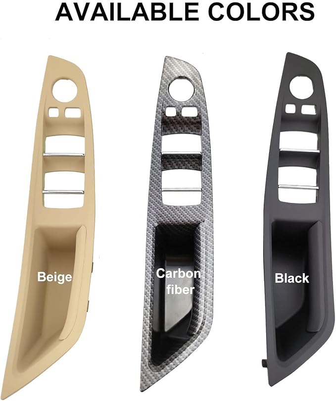Door Handle Cover Kit for BMW 5 Series 520 523 525 528 530 535 F10/F11/F18 2010-2016, Driver & Passenger Side Window Switch Armrest Trim for Left-Hand Drive Models (Beige)