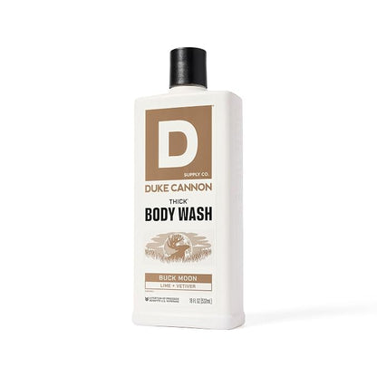 Duke Cannon Supply Co. Thick High Viscosity Body Wash – 3X Thicker, Cleansing Shower and Bath Gel, Mineral-Enriched for Men – Shower Gel – Men’s Body Scrub – Buck Moon (18 oz)