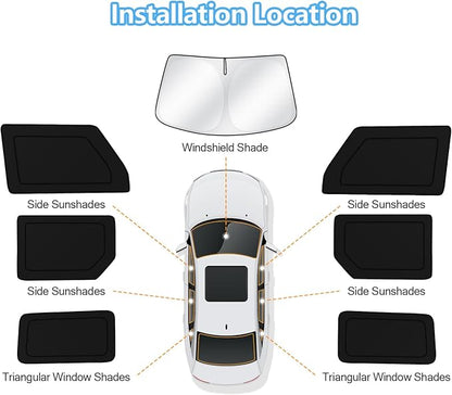 KUST Car Window Shades for Ford Bronco 2021-2025 2026 Windshield Sun Shade Side Window Cover UV Block Privacy Protection Accessories for Camping Blackout Rear Back Full Set 7PCS
