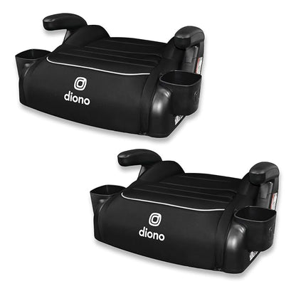 Diono Connect3 R Backless Booster Pack of 2, Slim Fit 3-Across in Many Mid-Sized Sedans and SUVs, for Children from 40-120 lbs., Lightweight with Cupholder, Black Storm