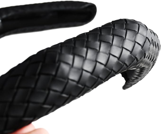 Quick Install Braided Pattern Nappa Leather Steering Wheel Grips,Woven Texture Car Steering Wheel Cover,for Women,for 14 to 15.5 inches Sedan Coupe SUV