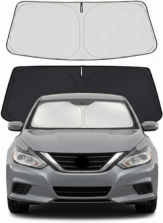 Custom Fit Windshield Sun Shade for Nissan Altima 2013-2018 | Custom Fit Windshield Cover, Blocks UV Rays, Double-Layer Heat Shield, Durable Frame, Easy Fold & Storage