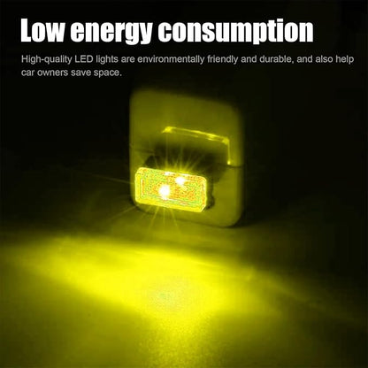 Ziciner 4 PCS USB LED Car Interior Atmosphere Lamp, Portable Mini LED Night Light, Plug-in USB Interface Trunk Ambient Lighting Kit, Universal Car Interior Accessories (Yellow)