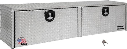 Buyers Products 1701551 Silver Aluminum Diamond Tread Topsider Truck Tool Box, 72x13x16 Inch, Made in USA, Professional Grade, Heavy Duty, Corrosion Resistant, Dual Drop Doors, Compression Latch