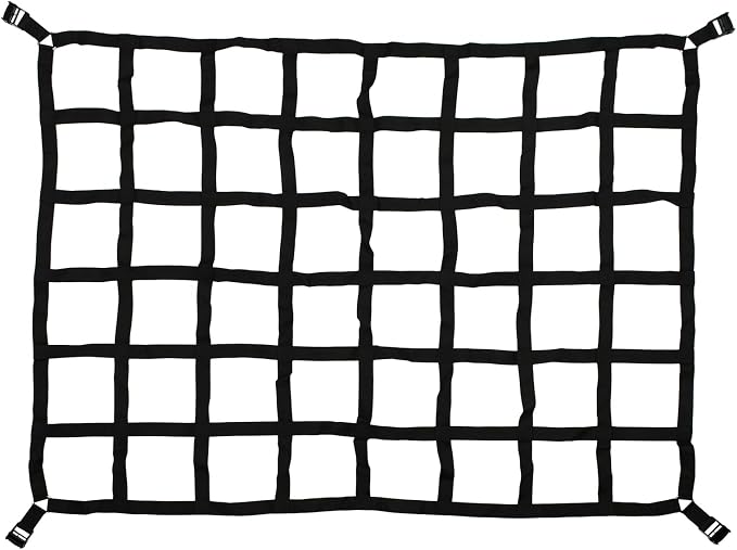 Heavy Duty 66" x 50" Truck Bed Cargo Net with Adjustable Cam Buckles & S-Hooks,5.5' x 4.17' Cargo Net with 1100LBS Capacity for Pickup Truck Bed Trailer SUV Jeeps