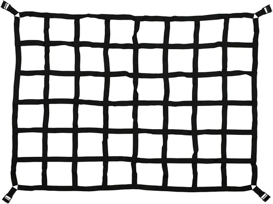 Heavy Duty 66" x 50" Truck Bed Cargo Net with Adjustable Cam Buckles & S-Hooks,5.5' x 4.17' Cargo Net with 1100LBS Capacity for Pickup Truck Bed Trailer SUV Jeeps