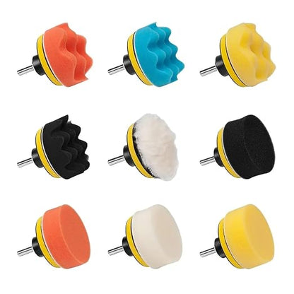 10 Pcs 3 Inch Polishing Pad Foam Drill Sponge Buffing Pads 80mm Flocking Car Buffer for Detail Polisher Waxing Cleaning(Flat Blue)
