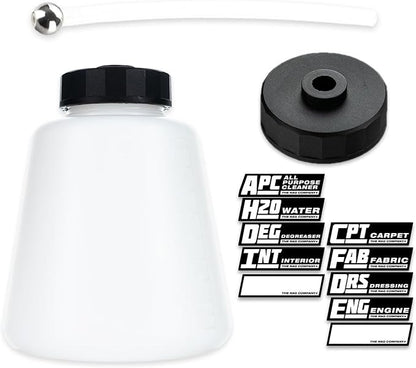 The Rag Company - ULTRA Air Tool Bottle Kit - High-Impact Replacement/Storage Bottle; Lid with Seal; Weighted Silicone Pickup Tube; and 10 Bottle Label Stickers for Contents