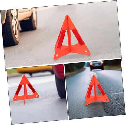 Luxshiny 5pcs Stable Portable Car Warning Rack Reflective Triangles Essential for Emergency Parking Safety