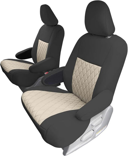 FH Group Custom Fit Car Seat Covers Specifically Made for 2011-2020 Toyota Sienna 7 Seater with Ultraflex Neoprene Water Resistant Automotive Seat Covers - 2nd Row Beige