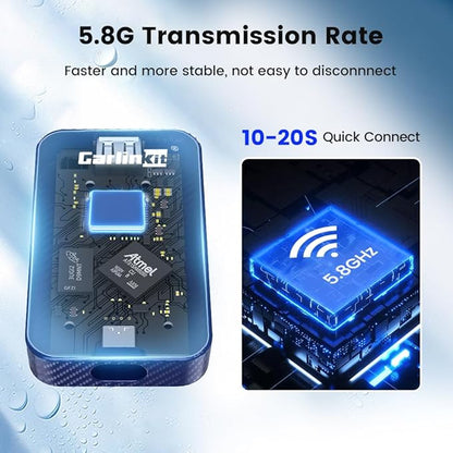 CarlinKit 4.0 CP2A Adapter for Wired CarPlay Car, 2 in 1 Convert Wired CarPlay to Wireless, Wireless Android Auto for Android 10+