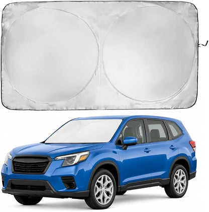 Windshield Sun Shade | Compatible for Subaru Forester (2019-2026) | Certified 99.87% UVB & 99.02% UVA Car Sun Shade. Award Winning Sunshade - Patented Technology | Car Shades by Kinder Fluff