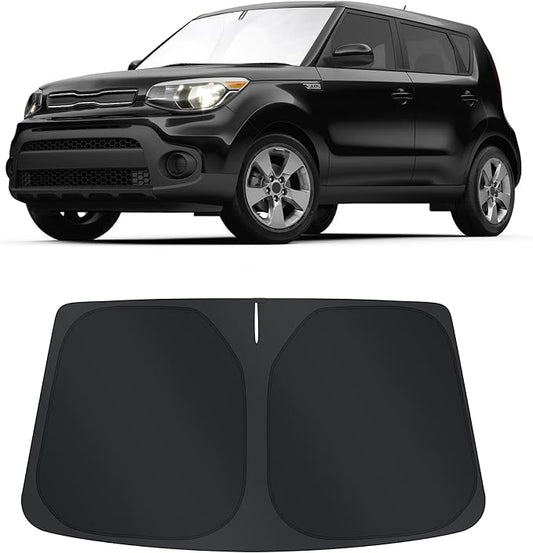 TINGLU Sun Shade for Kia Soul Base 2014-2019 Accessories Windshield Sun Shade Window Shade UV Rays Protection Sun Visor Cover with Steering Wheel Sunshade Storage Bag