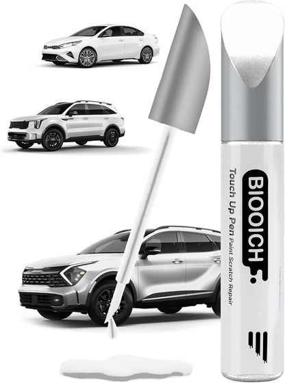 Touch Up Paint Pen Exact Color Match Car Chip and Scratch Repair (for Kia, Snow White Pearl Tricoat(SWP))