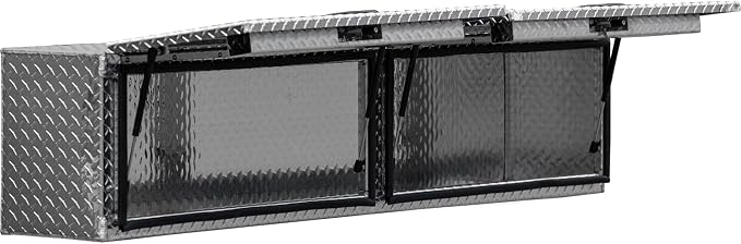 Buyers Products 1701351 Topsider Truck Tool Box, 16x13x72 Inch Diamond Tread Aluminum, Dual Flip-Up Doors, Locking Compression Latches, Weather Resistant, No-Drill Mount, Made in USA