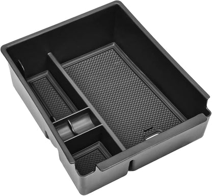 Center Console Organizer Tray Compatible with Hyundai Tucson Limited 2022 2023 2024 Tucson Hybrid Accessories, Automatic Transmission Only,SEL Only for Hybrid SEL,Armrest Secondary Storage Box,Black