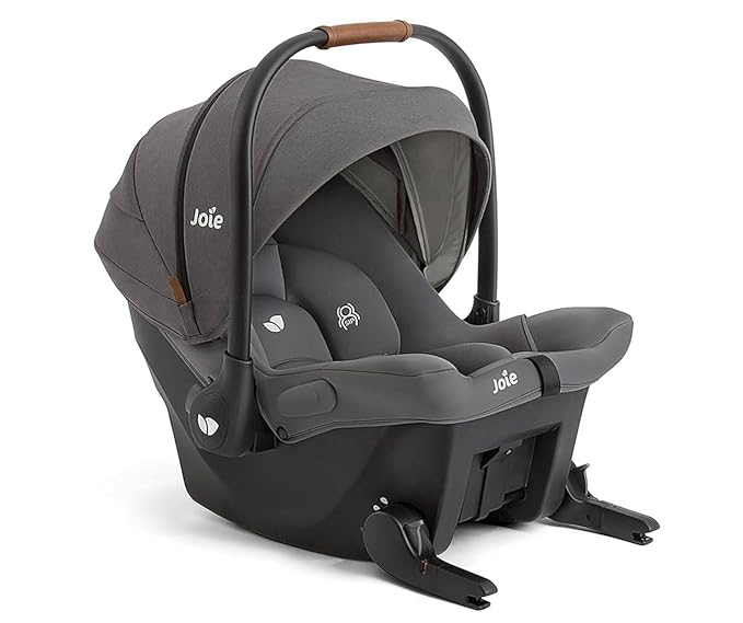 Joie Baby, Mint Latch Baseless Infant Car Seat – Lightweight, Built-in Rigid Lower Anchor Attachments and Side-Impact Protection – No Base Installation Required, Travel-Friendly Design (Thunder)