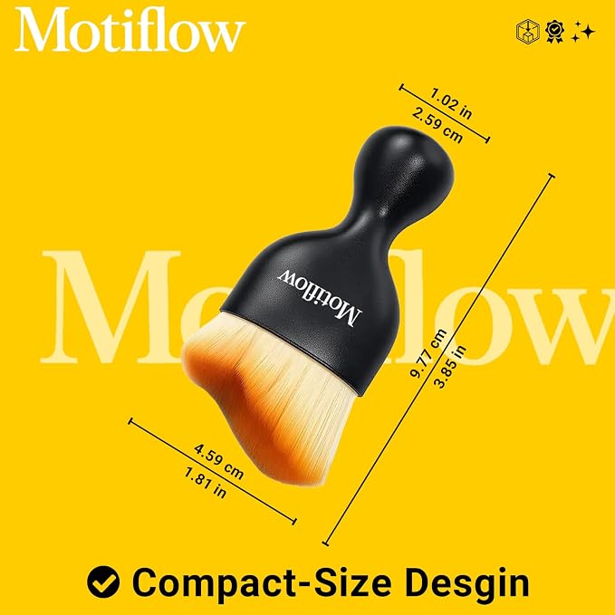 2 PCS Car Interior Detailing Brush, Car Detailing Supplies Soft Bristle Detailing Brush, Car Interior Cleaning Tool, Auto Detailing Brush Car Dashboard Cleaning Duster Brush (Black&Yellow)