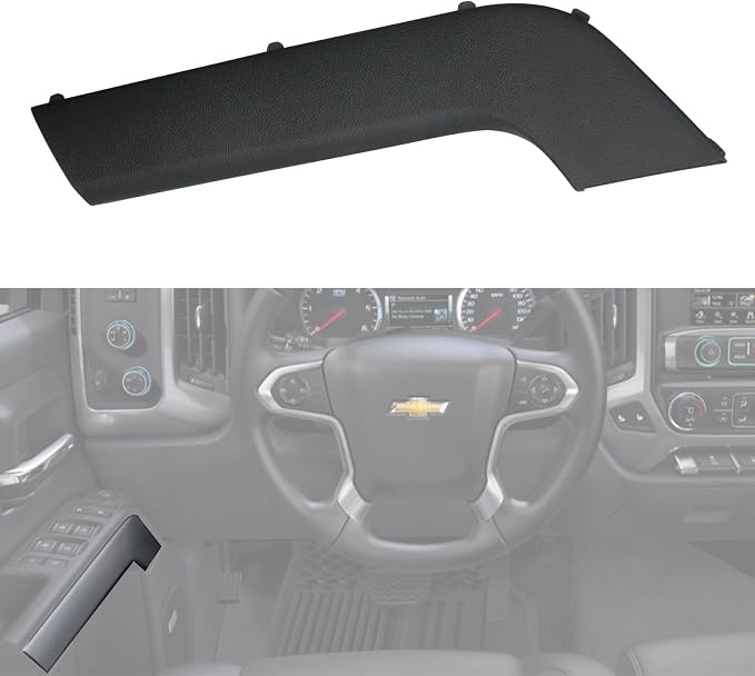 Door Armrest Cover Trim Front Left Driver Side Door Panel Arm Rest Bezel Black Compatible with 2014-2020 Chevrolet Chevy Silverado GMC Sierra Replaces 23291499 22824676