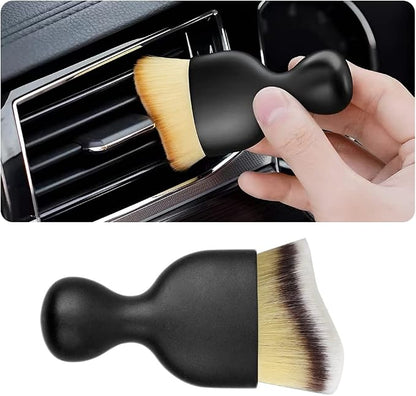 Blilo Car Interior Detailing Brush, Auto Soft Hair Cleaning Brushes, Curved Dirt Dust Collectors, Removal Tool for Dashboard Air Conditioner Vents Leather, Scratch Free (3 Colors/1PCS)