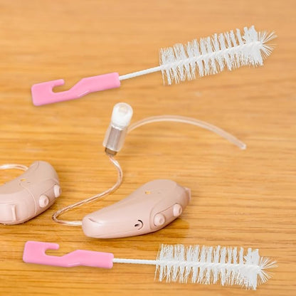 Beavorty 5 Pcs Hearing Aid Cleaning Brushes Portable Small Tube Vent Cleaner Kit Compact Handheld Tool for Earphone and Hearing Aid Maintenance