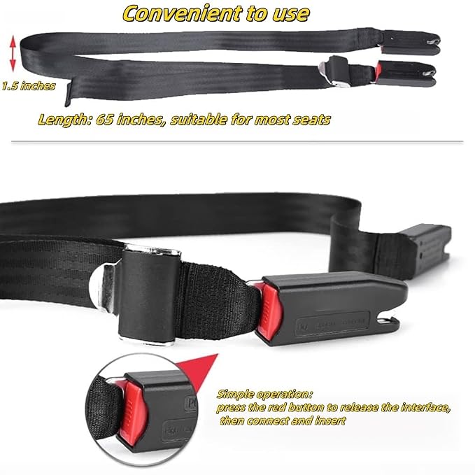 Strap Pads Compatible with 1 Pcs Universal ISOFIX Kids Seat Car Fixing Straps Covers with Latch Interface Accessory Cover Set (Black)
