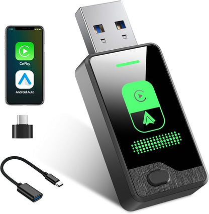 Wireless CarPlay Adapter 2026 Upgrade – Auto Connect Every Time, Converts Wired to Wireless, Mini Size, Seamlessly Switch Between Android and iPhone Devices, Enjoy Uninterrupted