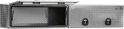 Buyers Products 1701770 Topsider Truck Tool Box, 18x16x96 Inch Diamond Tread Aluminum, Dual Flip-Up Doors, Locking Compression Latches, Weather Resistant, No-Drill Mount, Made in USA
