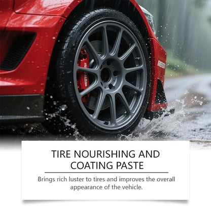 Car Tire Shine with Sponge,100g Tire Coating Paste,TirePolishing Paste,Wheel Shine Tir-e PolishingPaste,Long-Lasting Tir-e Dressing with Wet Gloss Look Finish for Car,Truck,Motorcycle, RV & More